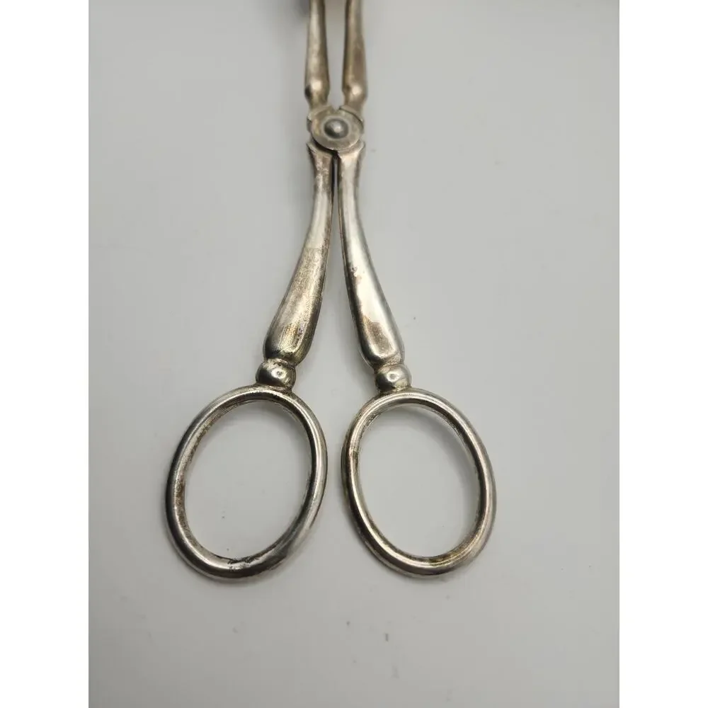 Vintage E.P ZINC Silver Plate Italy Scissor Salad Pastry Bread Serving Tongs 10”